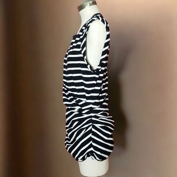 3.1 Phillip Lim Draped Striped Rolled Sleeve Sleeveless Top - Picture 5 of 11